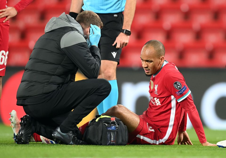 Fabinho sustained a hamstring injury on Tuesday night