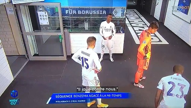 Tempers were high with Vinicius Jr standing within earshot