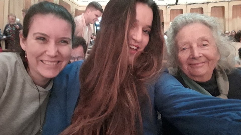 Isabella (left) and Rosie (centre) both care for their nan Rosemary