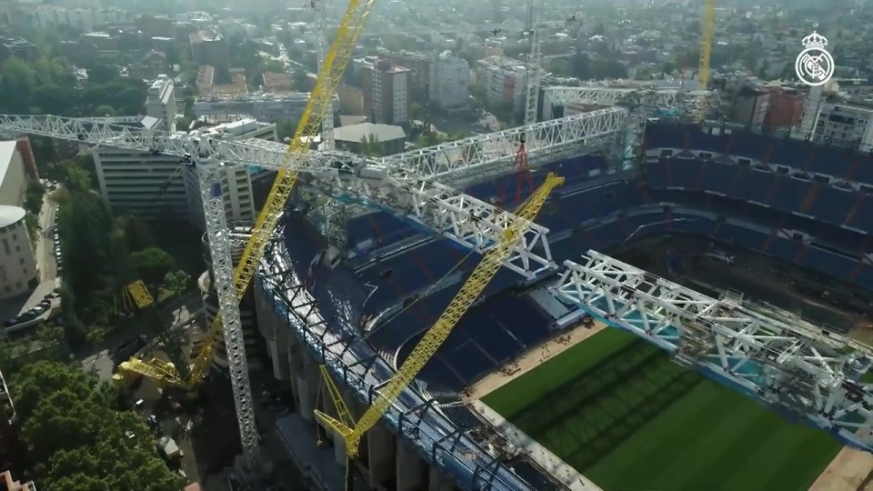 Real Madrid shared footage of the construction work on YouTube