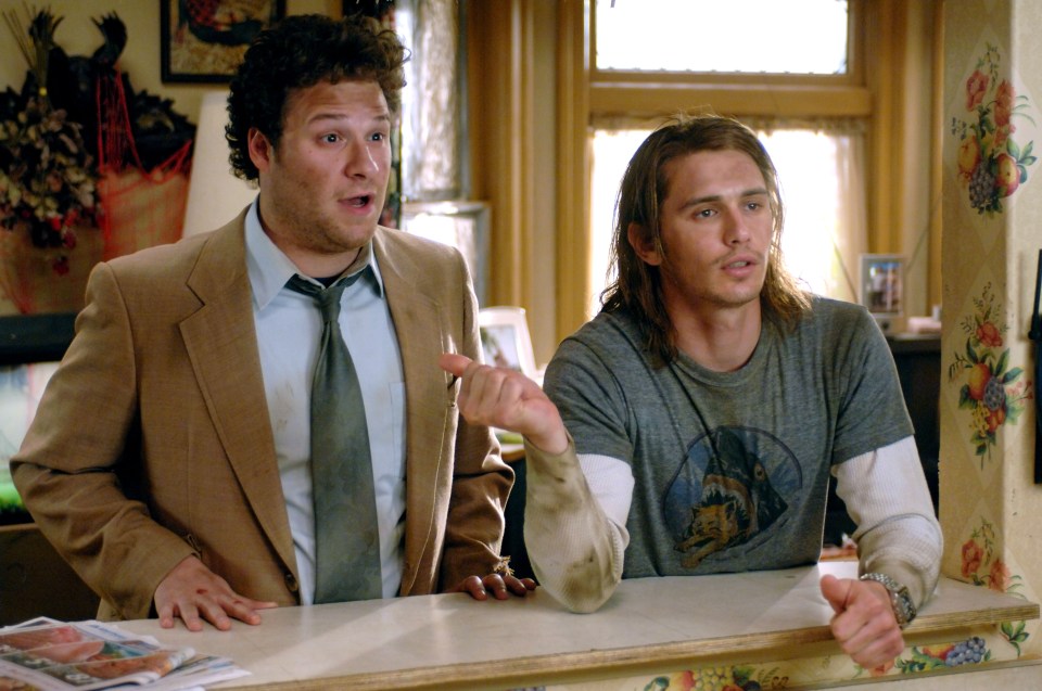  Seth Rogen and James Franco play stoners who witness a murder