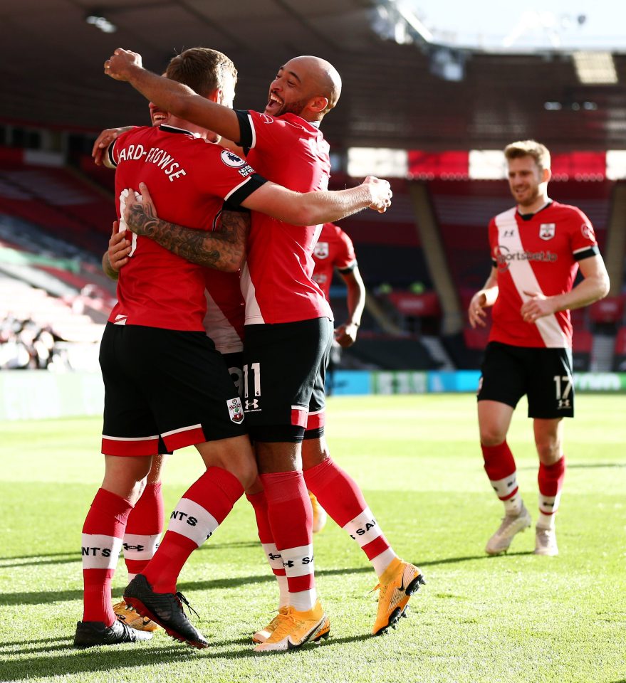 Southampton beat Everton 2-0 last week at St Mary's thanks to goals from James Ward-Prowse and Che Adams 