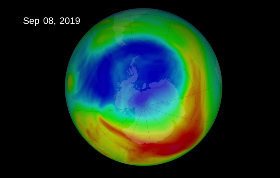 The ozone hole in 2019 was smaller