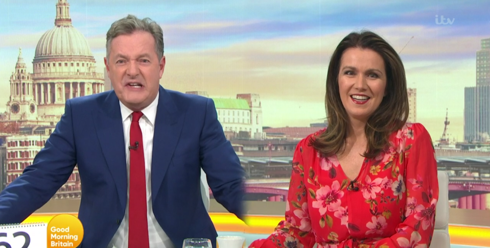 Piers immitated Good Morning Britain's show editor after he screamed in his ear moments before the show kicked off at 6am