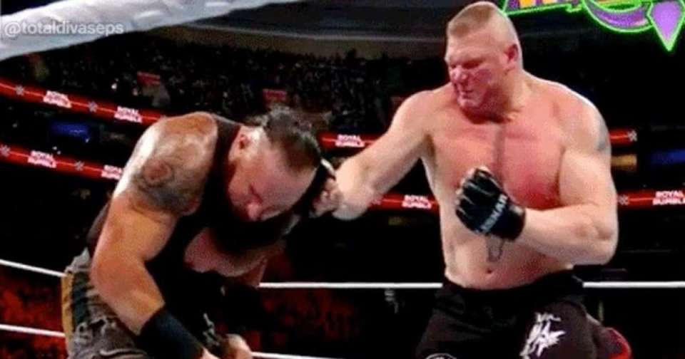 Brock Lesnar smashed Braun Strowman with a legit right hand punch