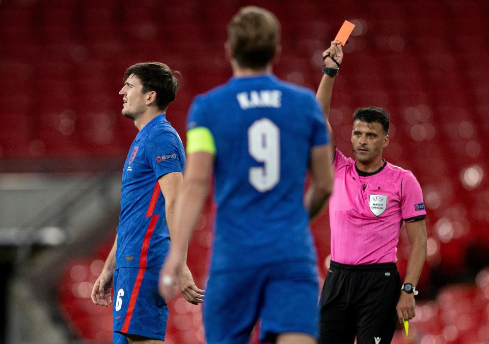 Maguire picked up two yellow cards in the first 30 minutes to cap an abysmal performance