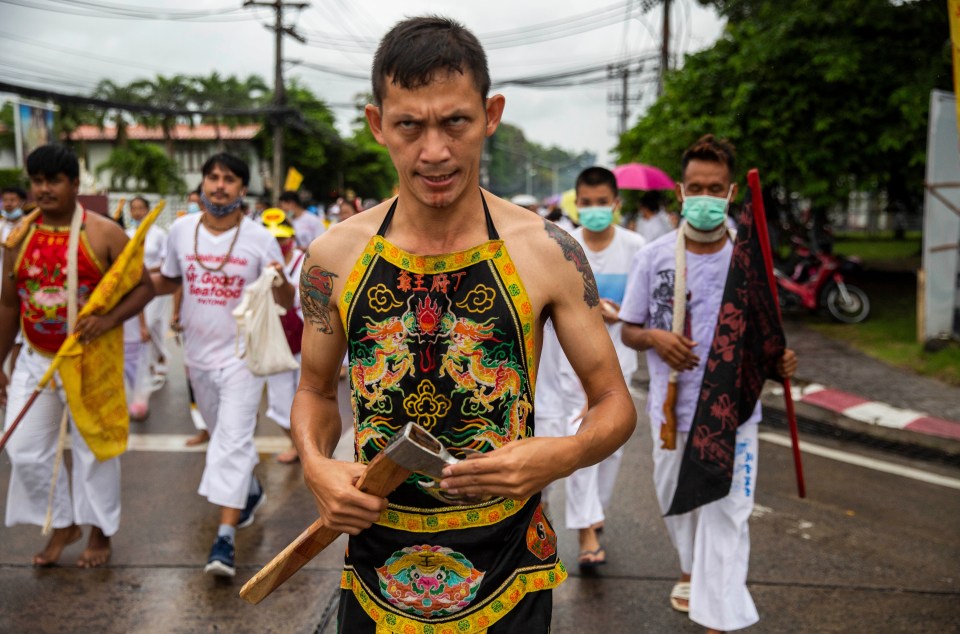 Participants work themselves into a trance to the beat of the drums