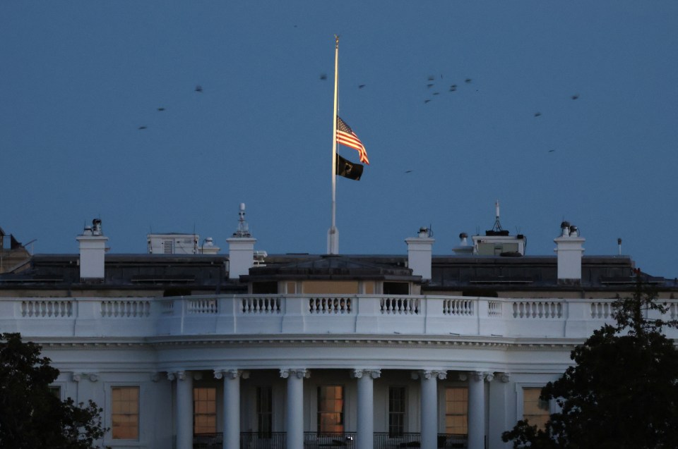 The incumbent US president orders all flags to be flown at half-mast for 30 days after the death of a former president