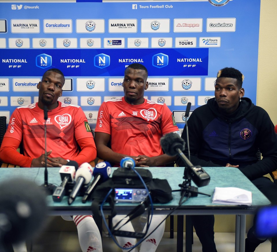 Mathias Pogba alongside his brothers Florentin and Paul