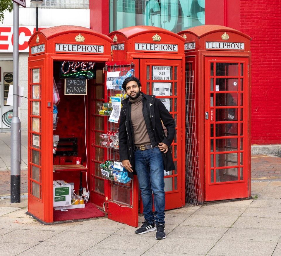 Takeaway owner Tayyab Shafiq has opened the world’s smallest curry house in a red phone box