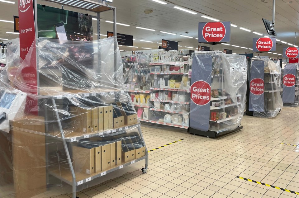 Some aisles in Welsh supermarkets have been blocked off