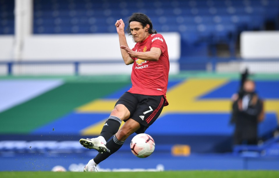 Edinson Cavani scored his first goal for Manchester United after joining on a free transfer