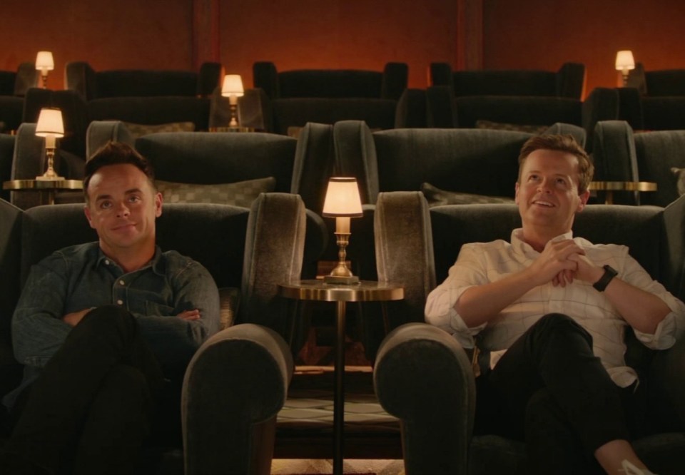 Ant and Dec were shown watching the unfolding love story on a big screen