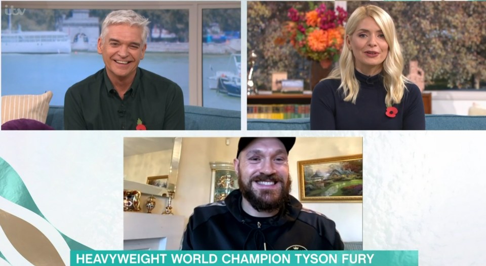 Tyson Fury appeared on 'This Morning' this morning with Phillip Schofield and Holly Willoughby