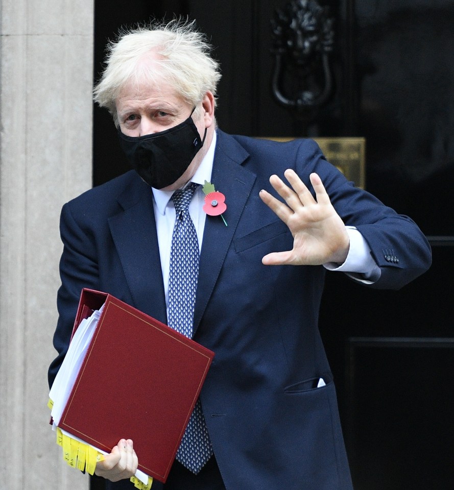 The Prime Minister leaving 10 Downing Street for PMQs on November 4