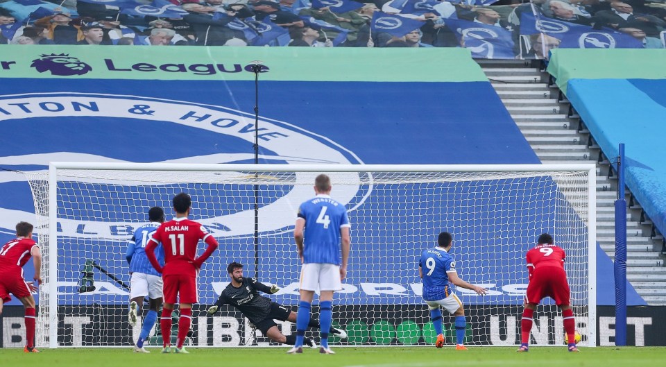 Neal Maupay missed Brighton's first penalty