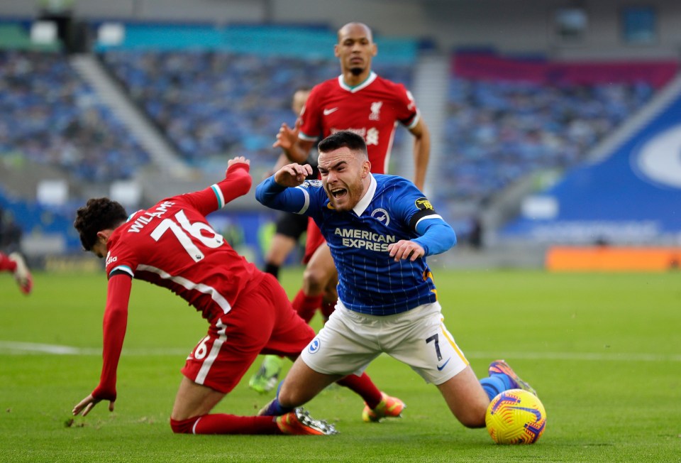 Neco Williams conceded the spot-kick and was hooked at half-time