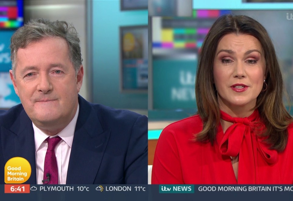 Piers joked that Susanna had gone under the knife since her BBC days