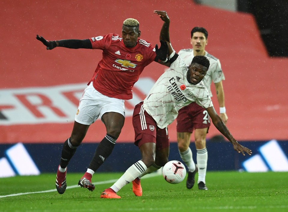 Arsenal midfielder Thomas Partey impressed with a dominant performance against Manchester United