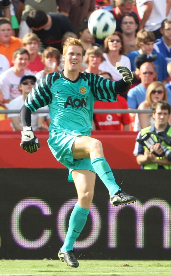 Ben Amos during his early professional playing days at Manchester United