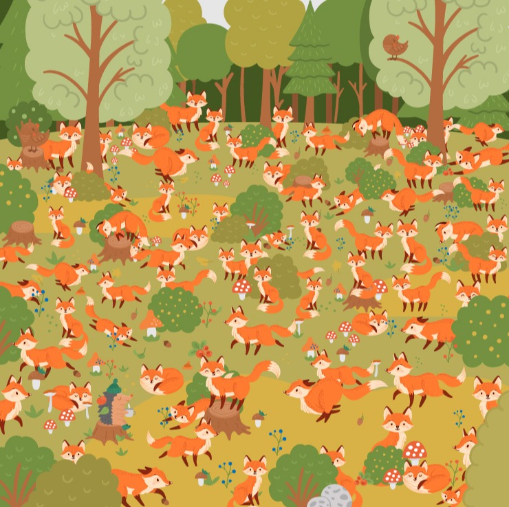 Can you spot the blue-eyed fox in this fiendishly tricky brainteaser?