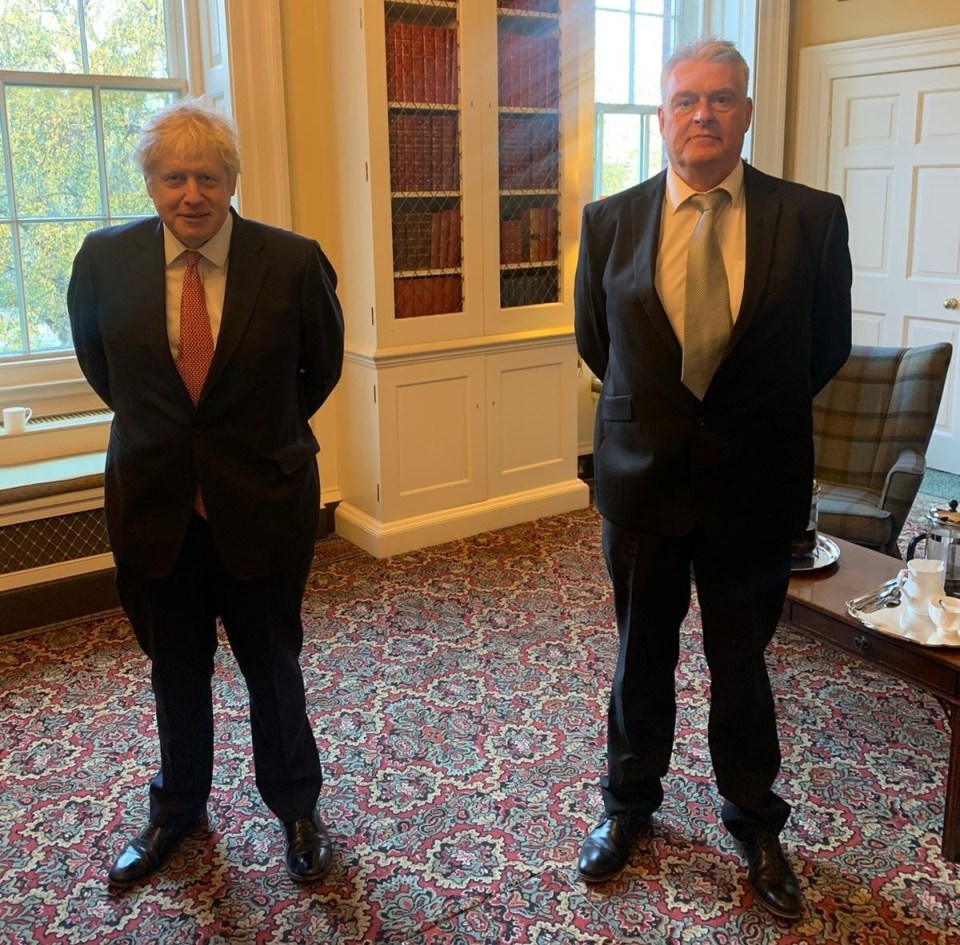 Boris Johnson with Tory MP Lee Anderson, who later tested positive for coronavirus