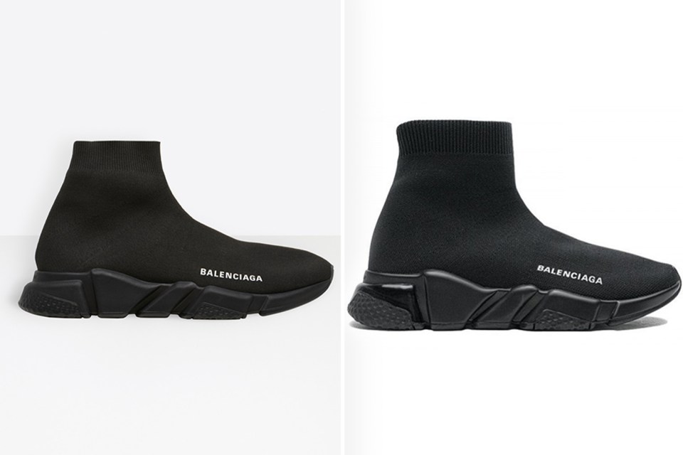 These Balenciaga Speed trainers look almost identical, but only one is real