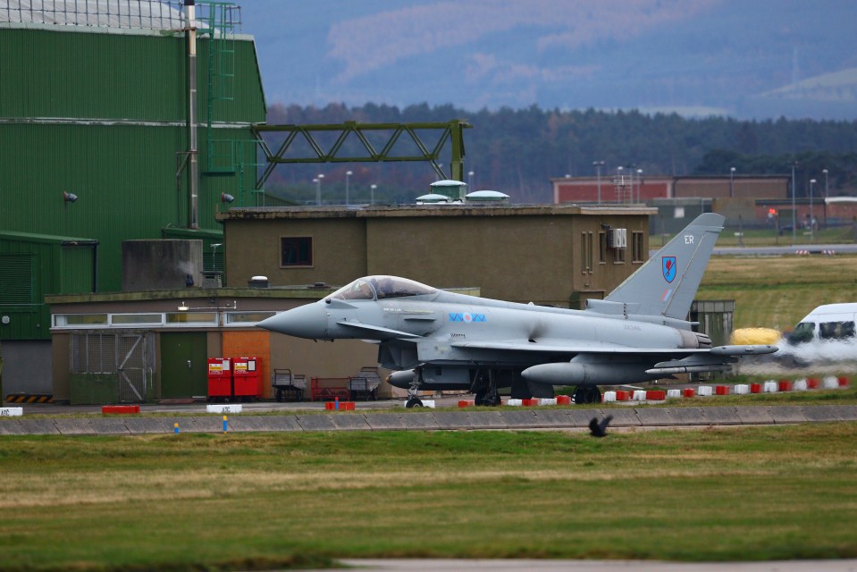 RAF Lossiemouth, pictured, is near to where the vessels were spotted and contains considerable British military assets