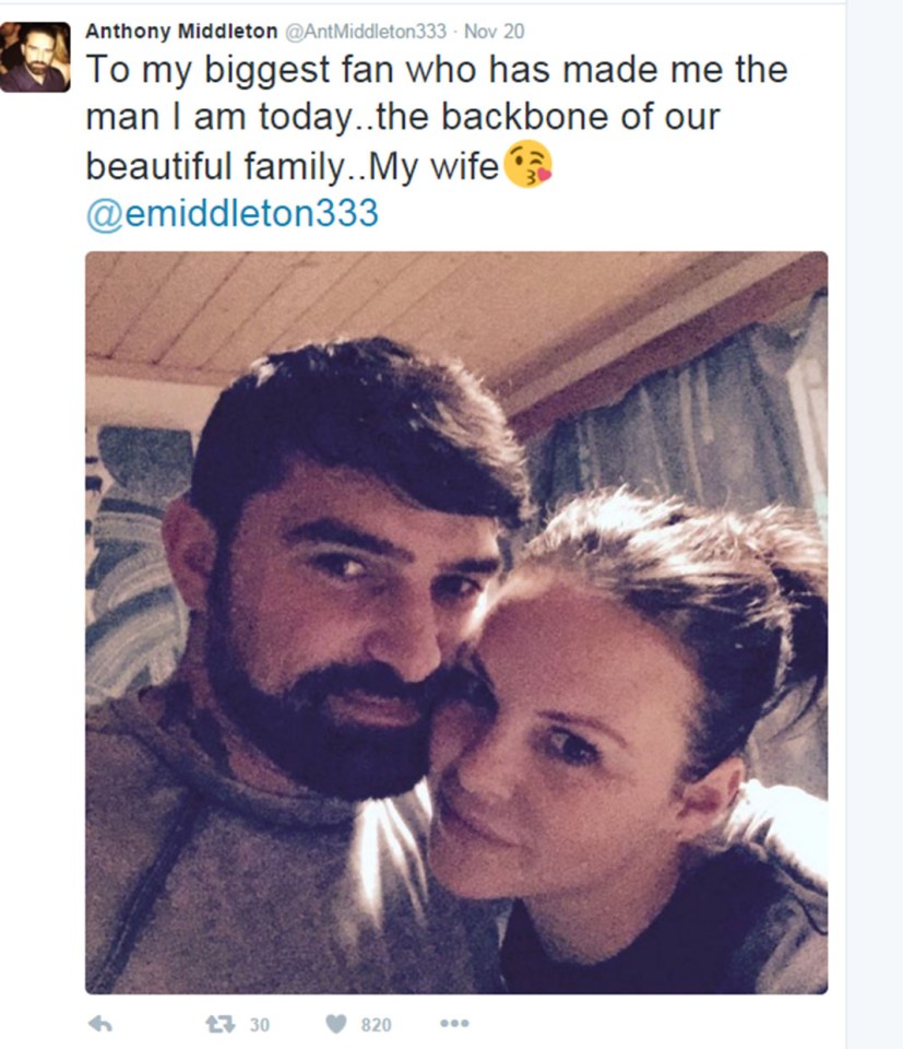 Ant has paid tribute to his wife, Emile, on Twitter