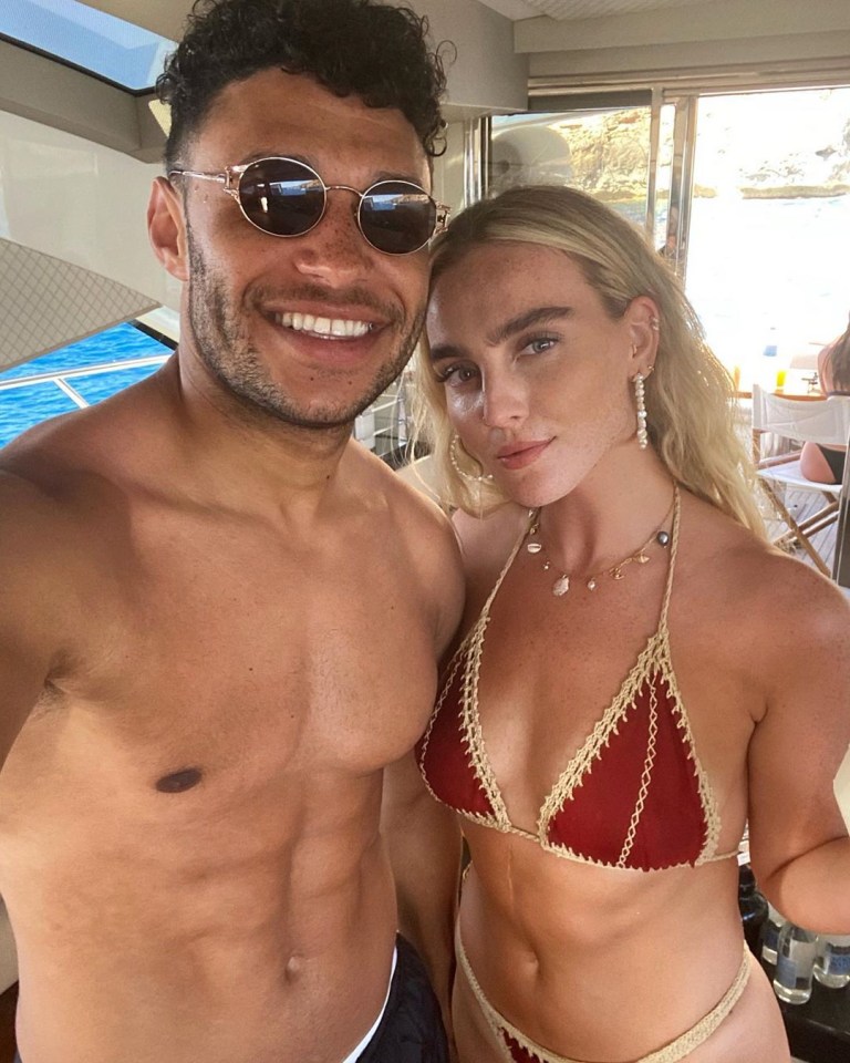 The blonde bombshell is currently dating Alex Oxlade-Chamberlain