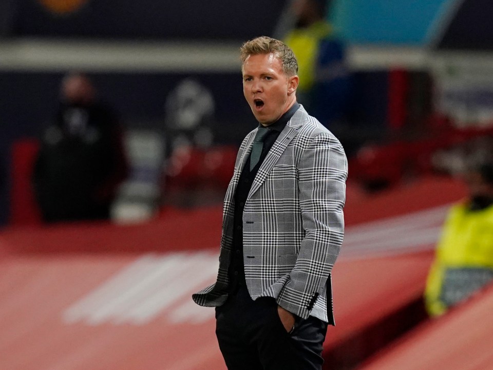 Leipzig chief Nagelsmann is third on the bookies' list to take over at United