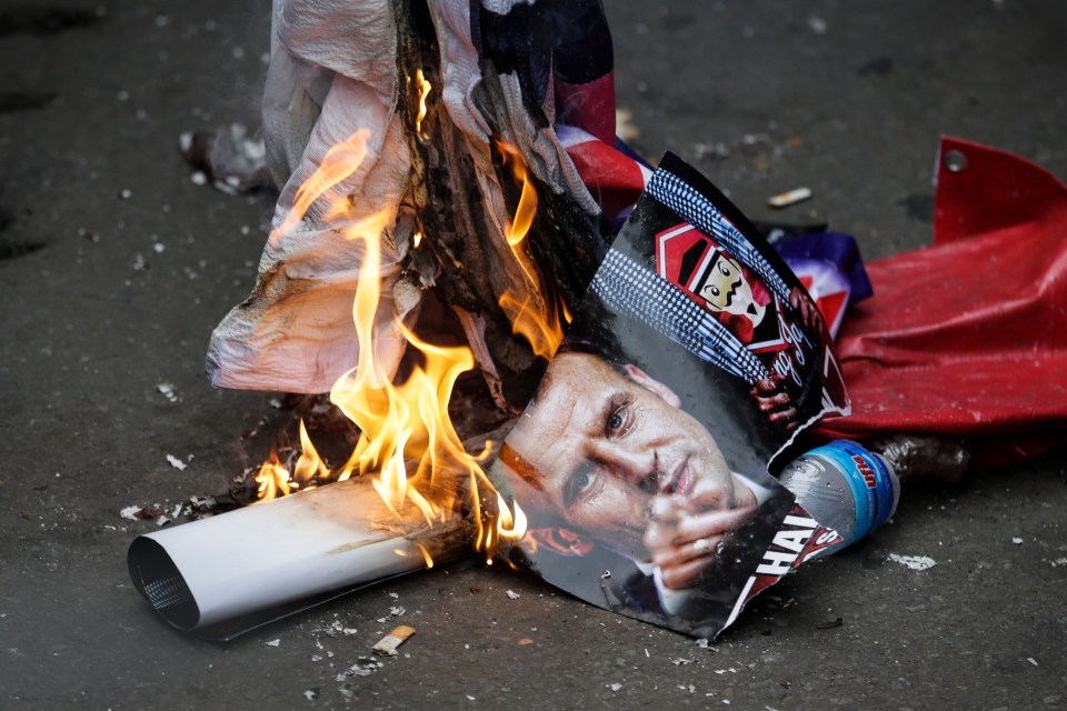 The protests follow Macron's support for free expression following the murder of history teacher Samuel Paty