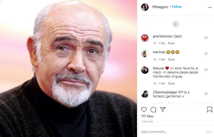 Sean Connery's daughter in law has posted a tribute to the late actor