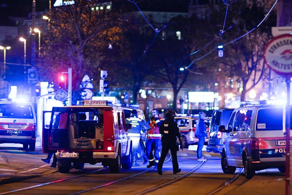 Hundreds of police launched a manhunt for the attackers in the city centre