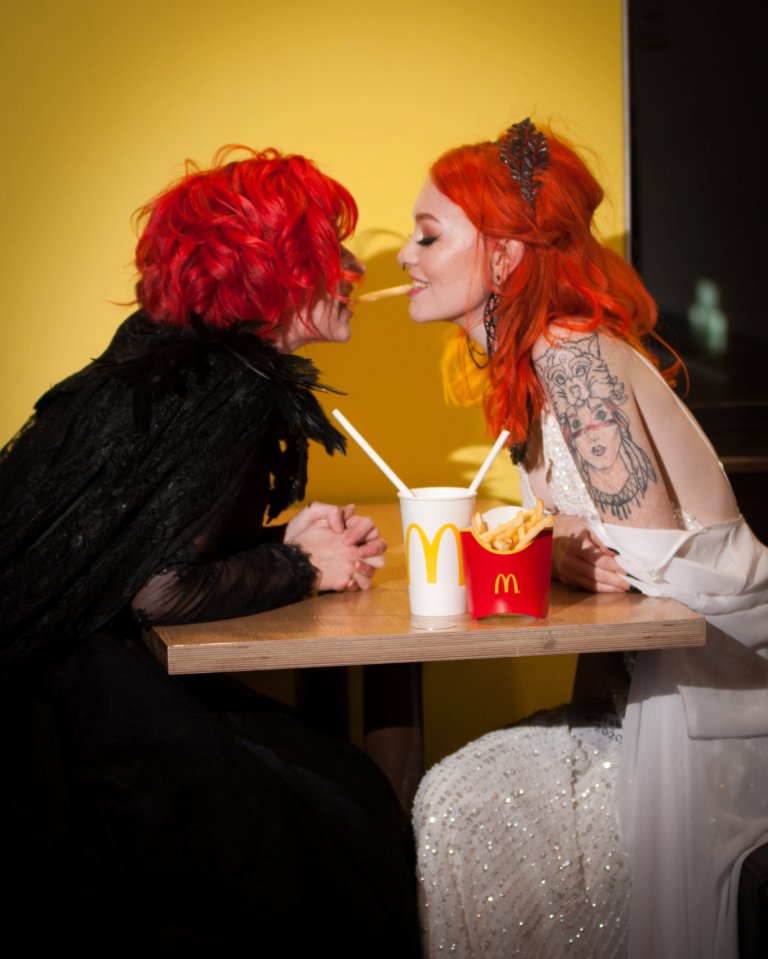 Melissa and Shannon tied the knot before celebrating in a McDonald's