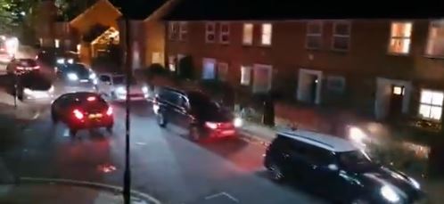 Long lines of cars were seen near the A4 in Chiswick, West London yesterday evening