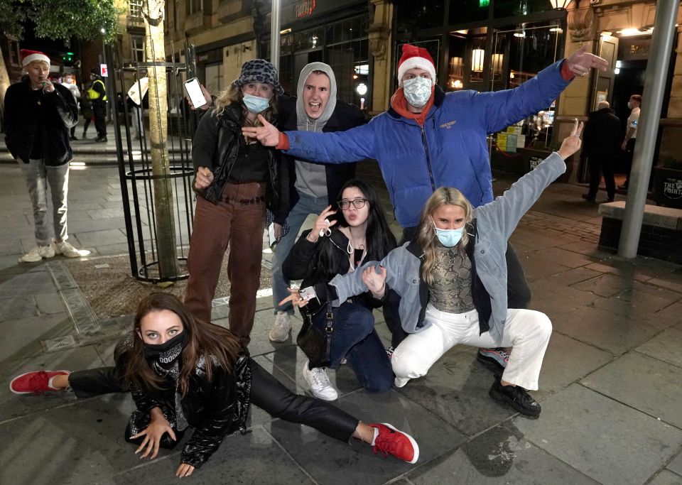 A group of pals head for a last night out in Newcastle before lockdown