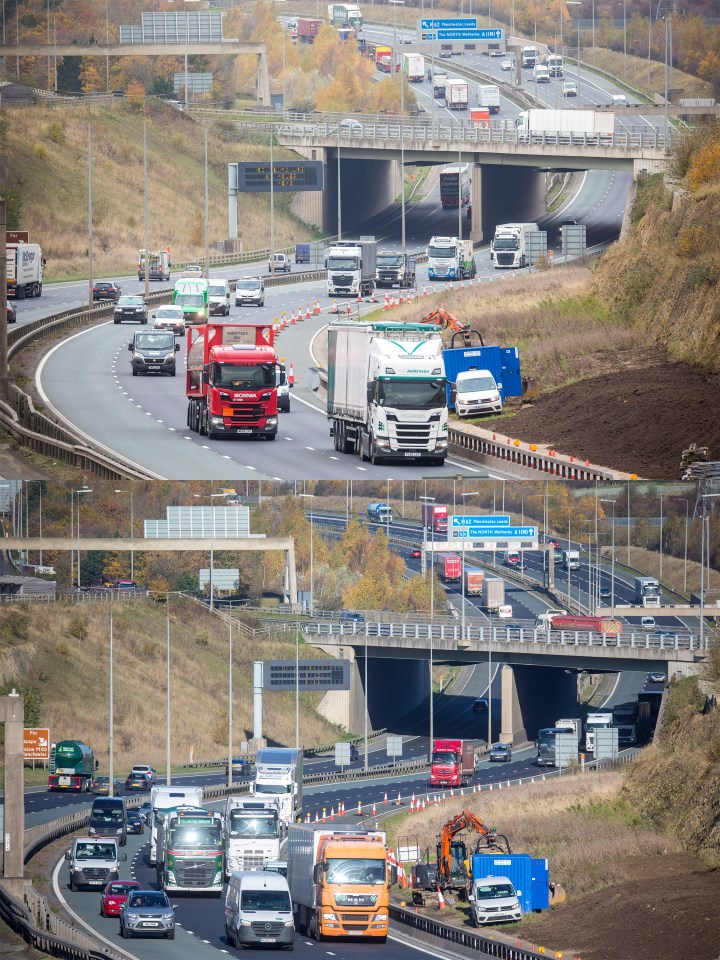 No difference in traffic compared to the same time yesterday at the A1 outside Leeds