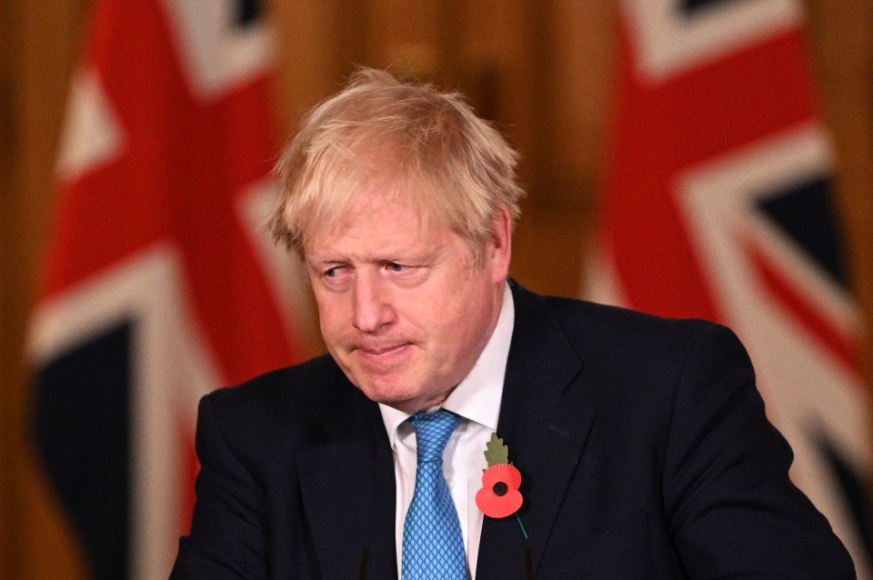 It came after Boris Johnson announced a four-week lockdown in a bid to save Christmas