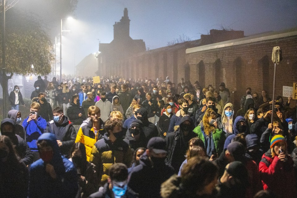 And in Manchester, hundreds of students protested after the city's university  built fencing around accommodation on the first day of the new measures