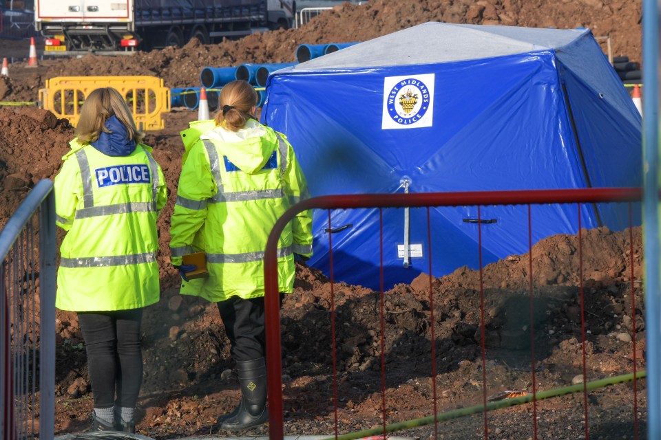 Cops have put a tent around the find as they investigate