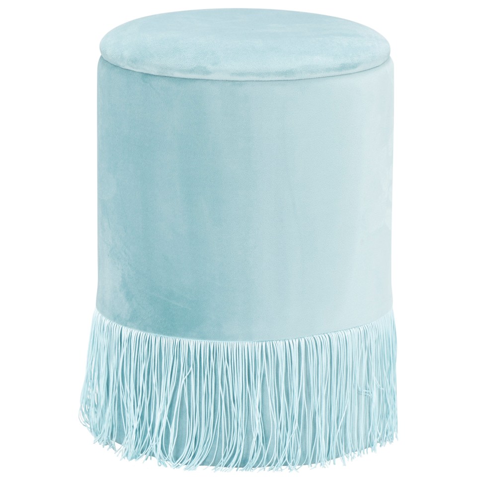 Velvet fabrics, like on this storage footstool, make your home look classy yet cosy