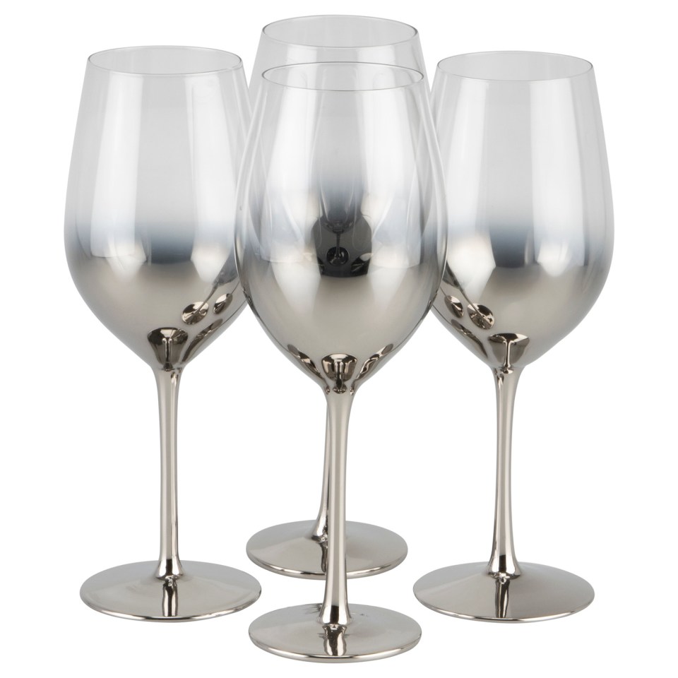 Update your wine glasses set with this shiny four-pack from The Range