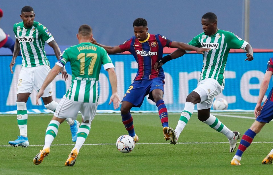 Fati, 18, has been wowing La Liga with his performances for Barcelona 