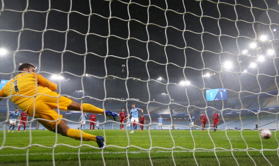 Alisson watched on as the ball sailed wide