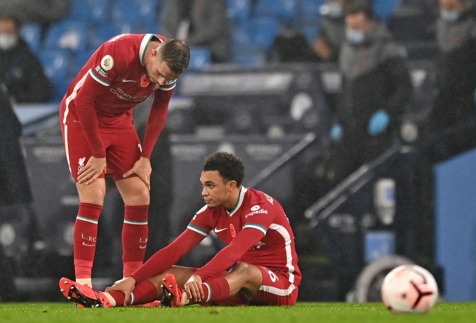 Trent Alexander-Arnold is out of the England squad after getting injured during Liverpool's 1-1 draw at Man City