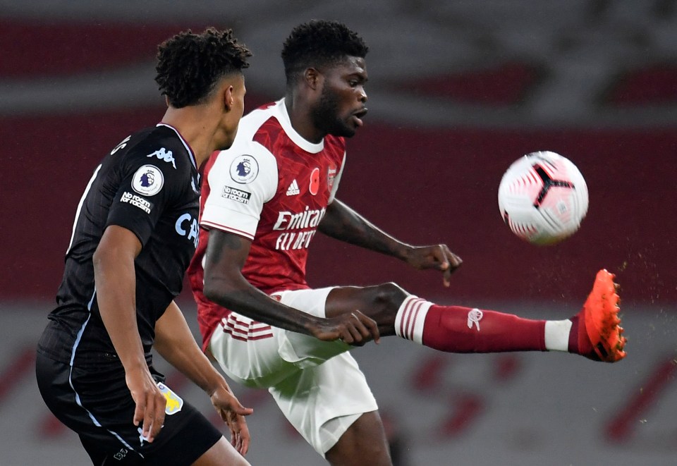 Arsenal were dealt an injury blow with new man Thomas Partey subbed at half time