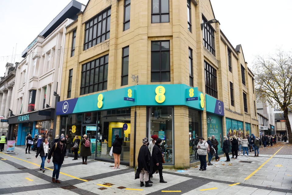 Socially distanced queues for Primark stretched around the block on Queen Street