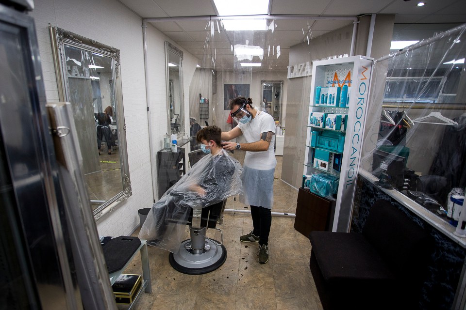 Barbers also opened for business this morning