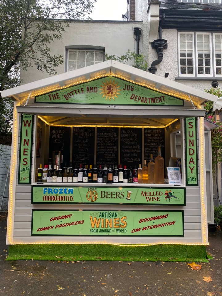 The pub serves a variety of wines and beers